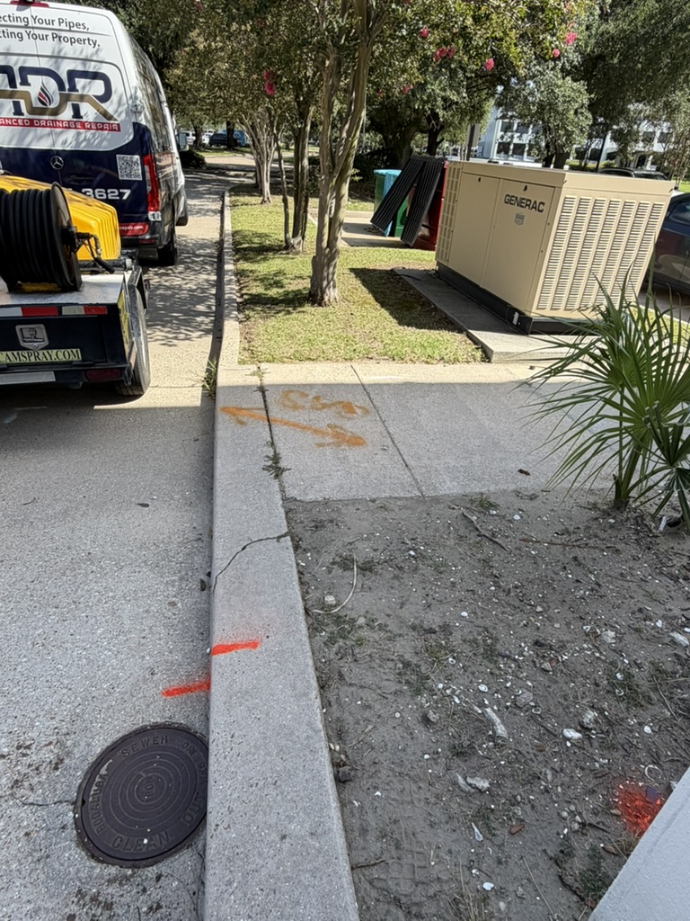 ADR commercial drain inspection equipment staged at a St. Rose project